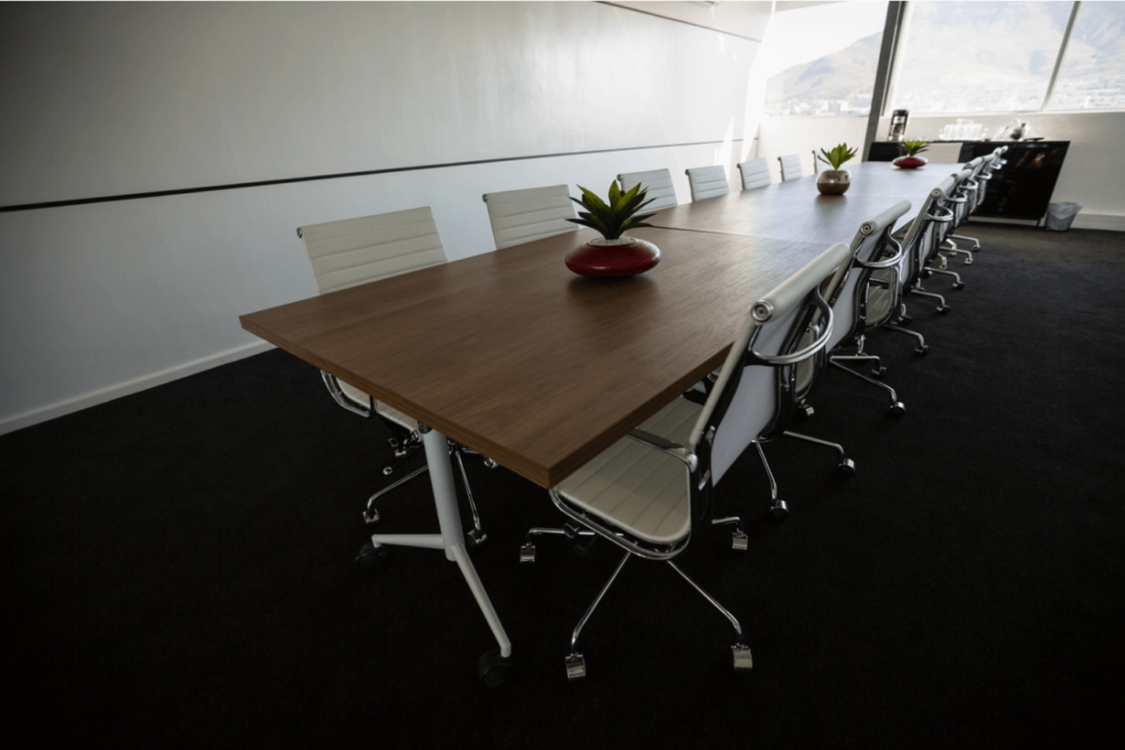 Mesas de sala de reunião retangulares